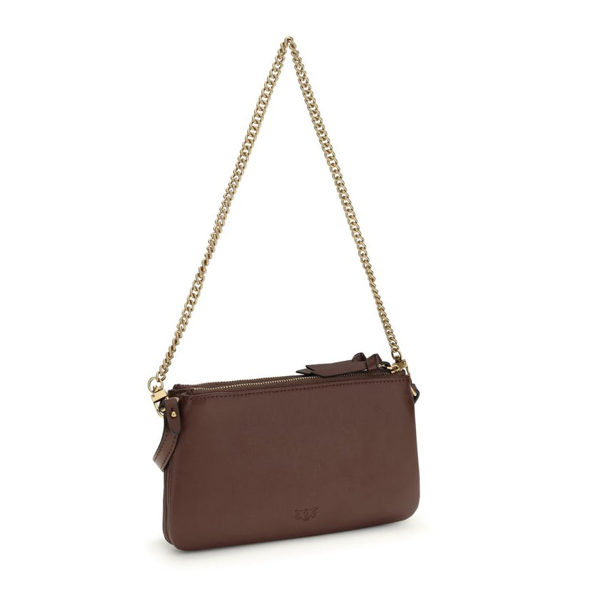 Sac bandoulière Bos Taurus en cuir de veau marron Pinko