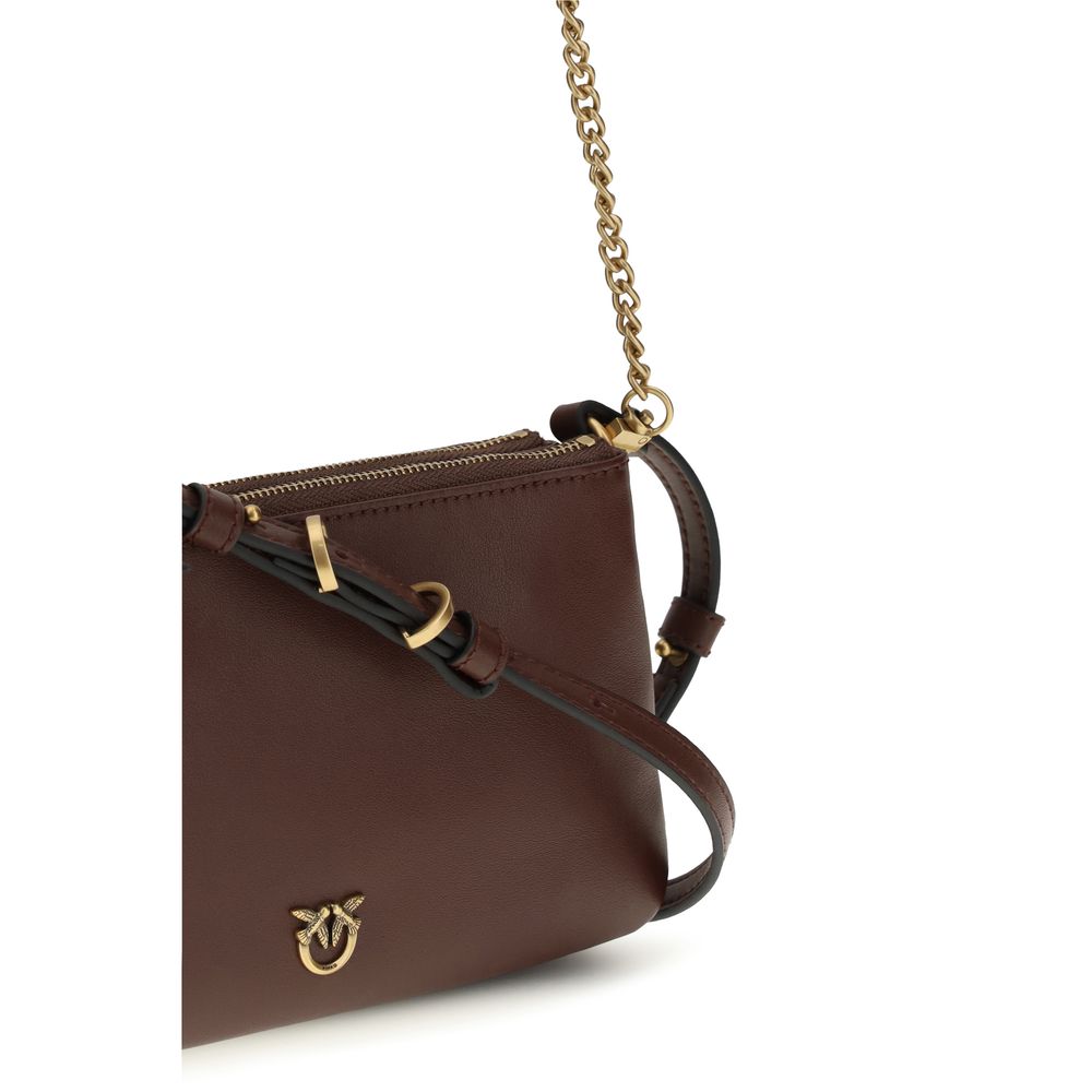 Sac bandoulière Bos Taurus en cuir de veau marron Pinko