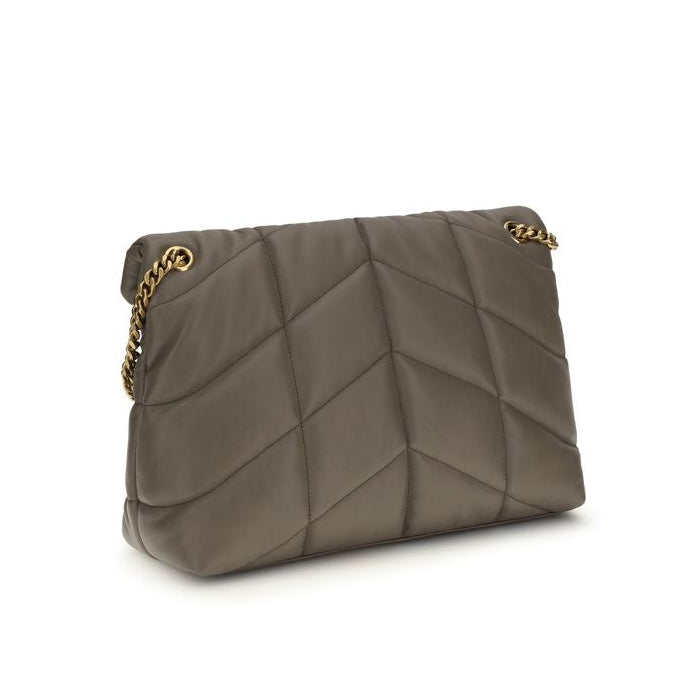Sac bandoulière en cuir d'agneau gris Saint Laurent