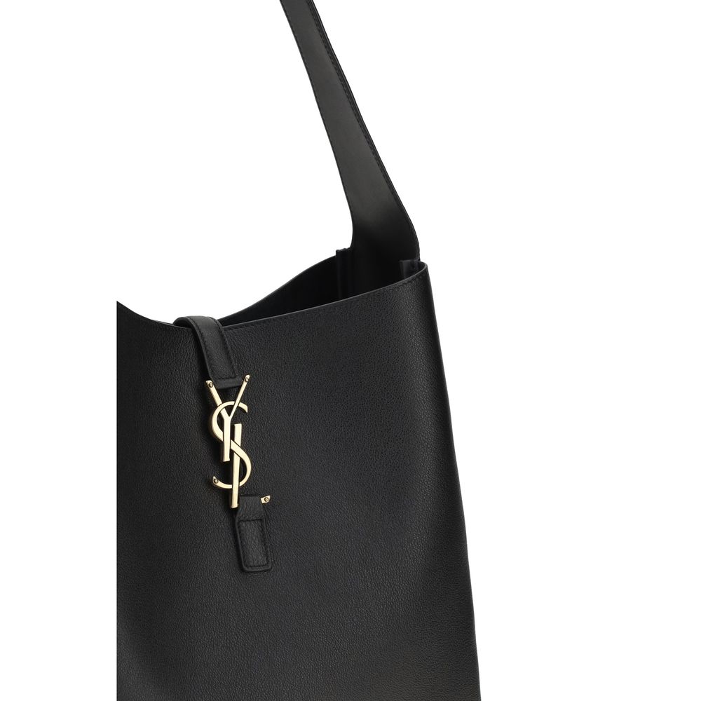 Black Calf Leather Bos Taurus Shoulder Bag Saint Laurent