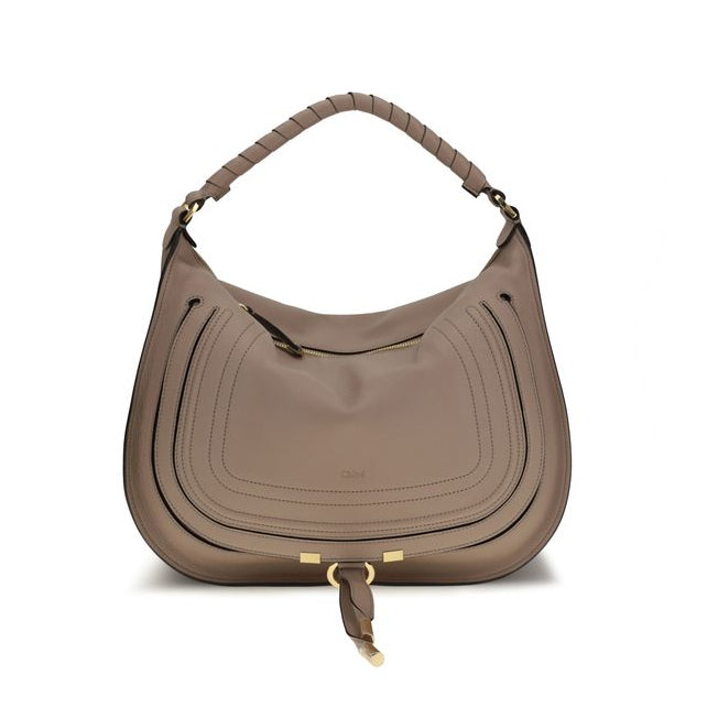 Sac bandoulière Bos Taurus en cuir de veau beige Chloé