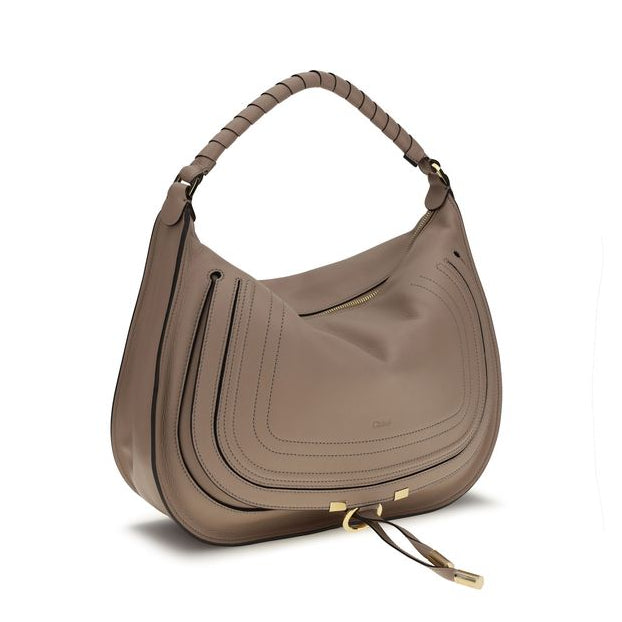 Sac bandoulière Bos Taurus en cuir de veau beige Chloé