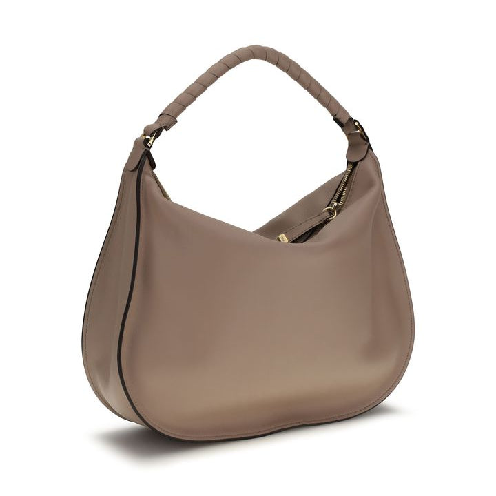 Sac bandoulière Bos Taurus en cuir de veau beige Chloé