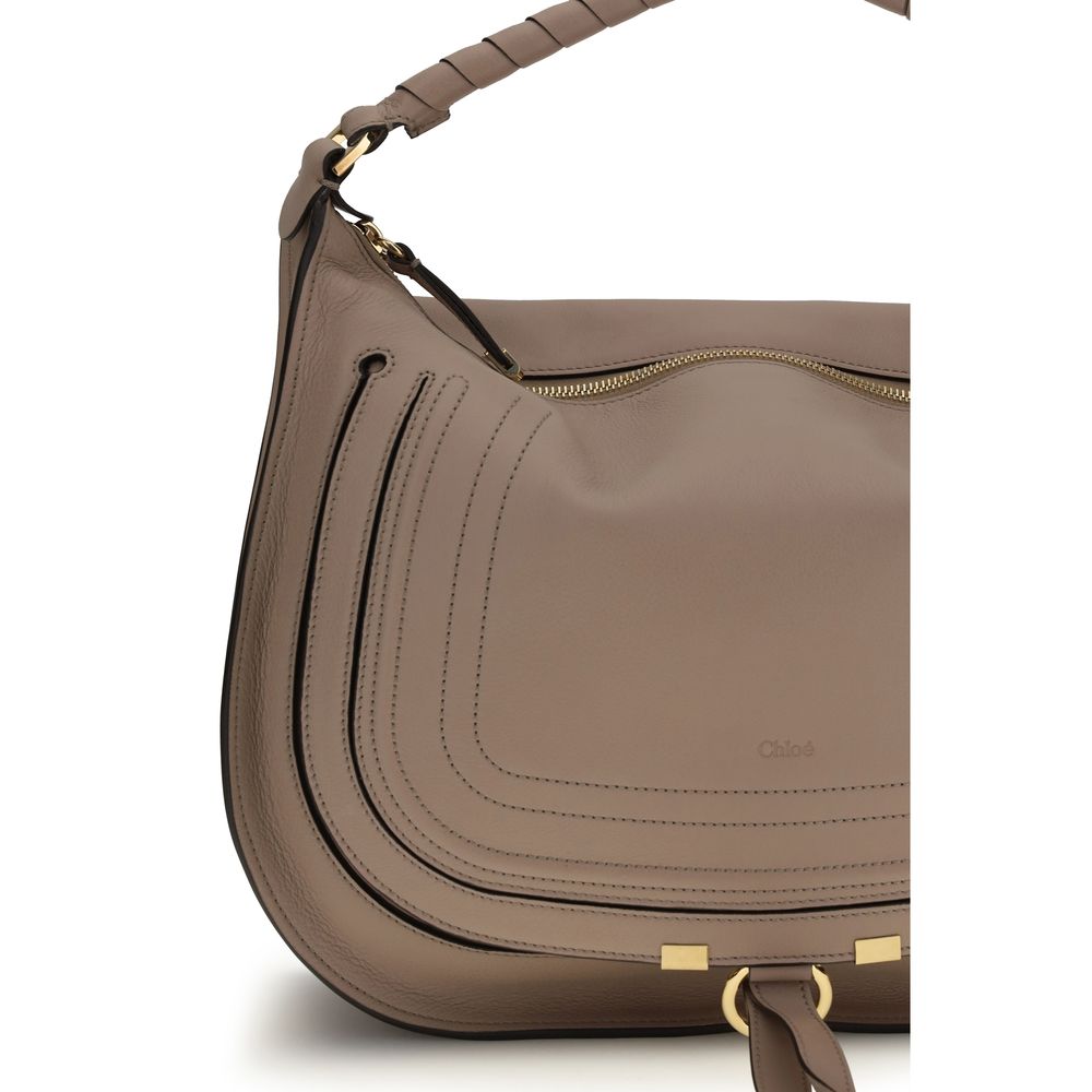 Sac bandoulière Bos Taurus en cuir de veau beige Chloé