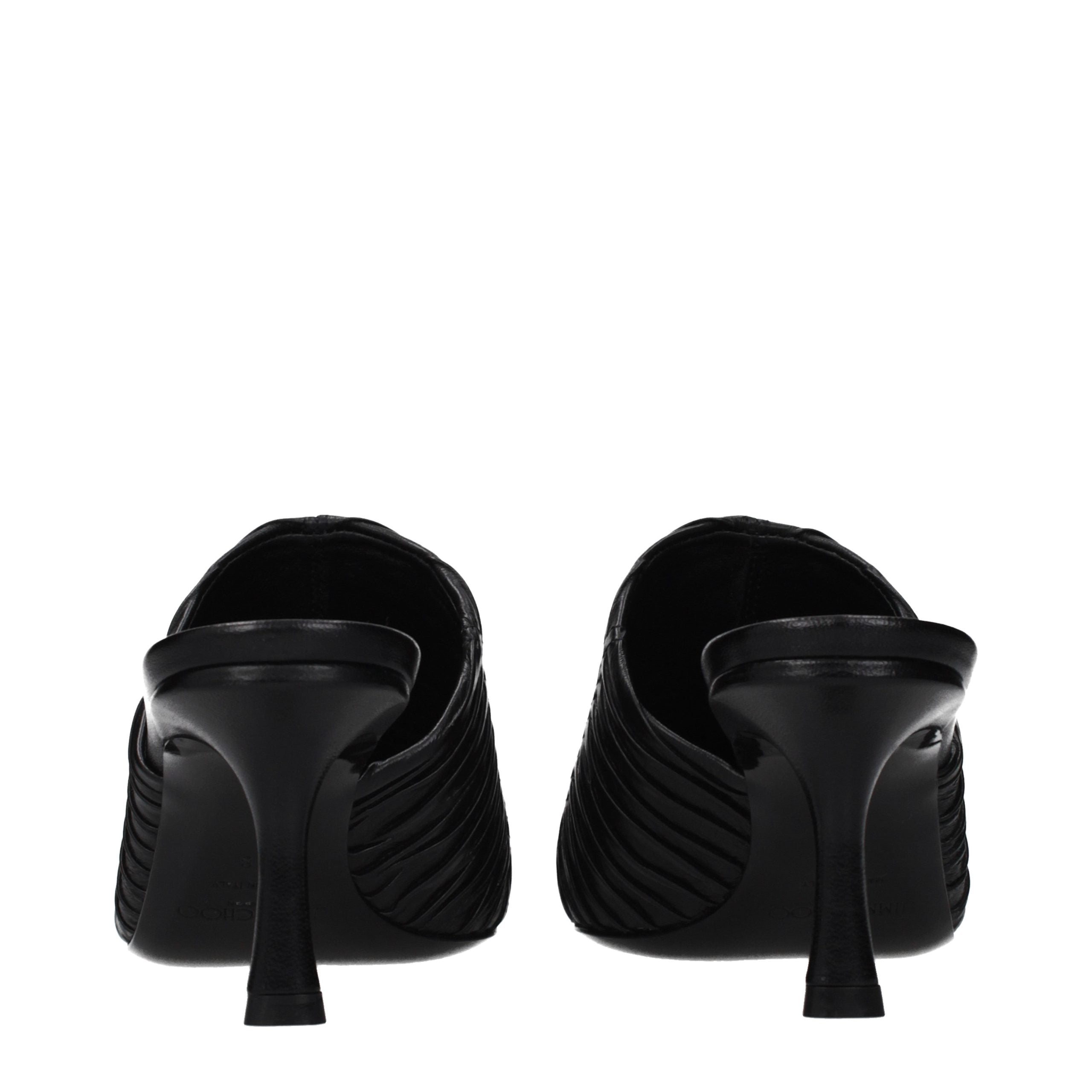 Escarpins à talons moyens en cuir noir Jimmy Choo