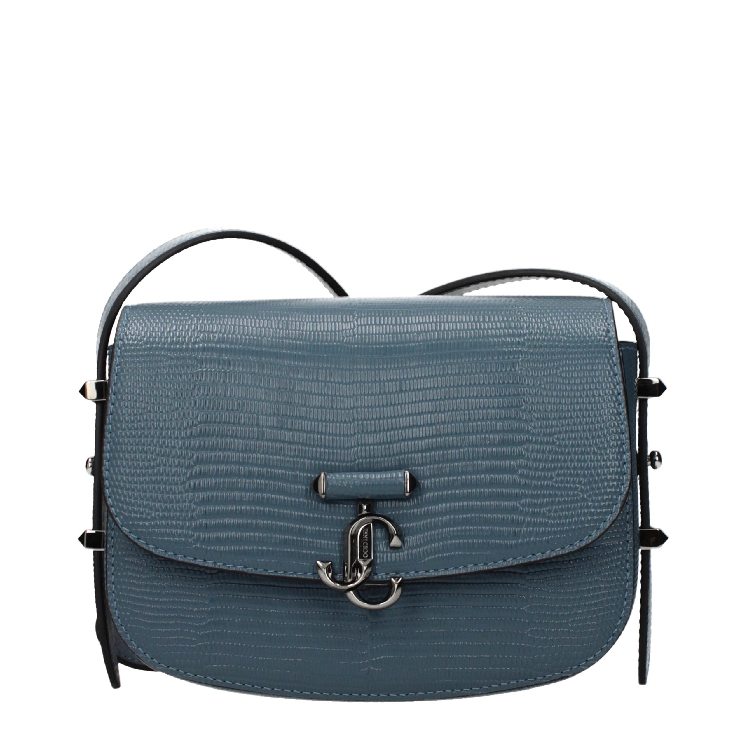 Sac bandoulière en cuir bleu Jimmy Choo