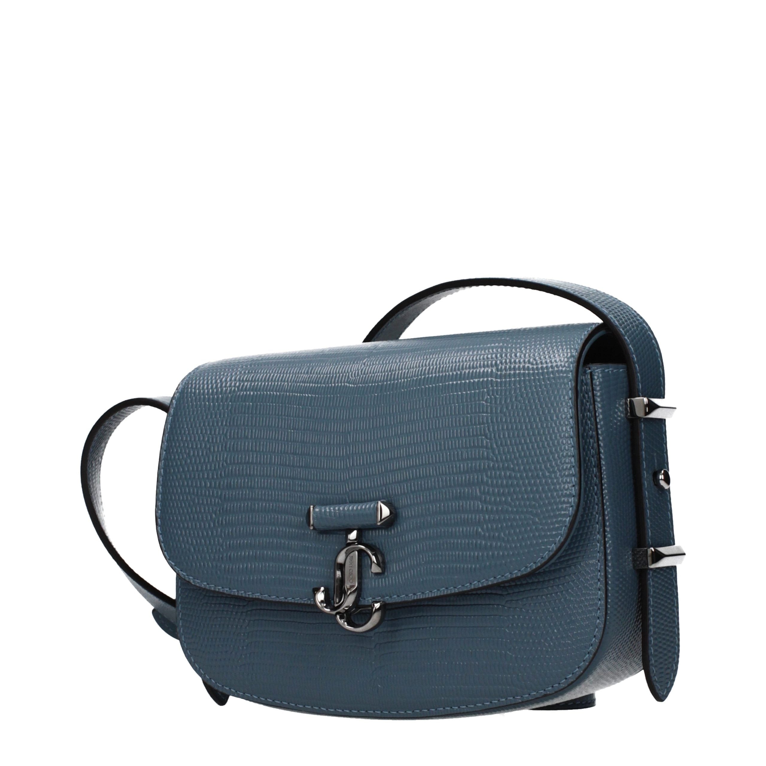 Sac bandoulière en cuir bleu Jimmy Choo