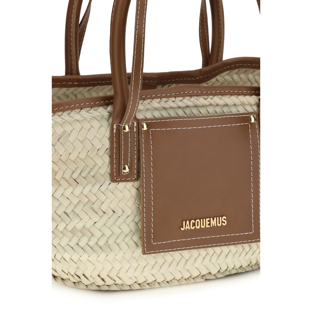 Sac à main Bos Taurus en cuir de veau marron Jacquemus