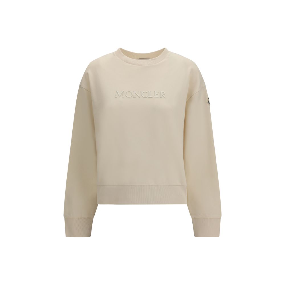 Sweat beige en coton Moncler