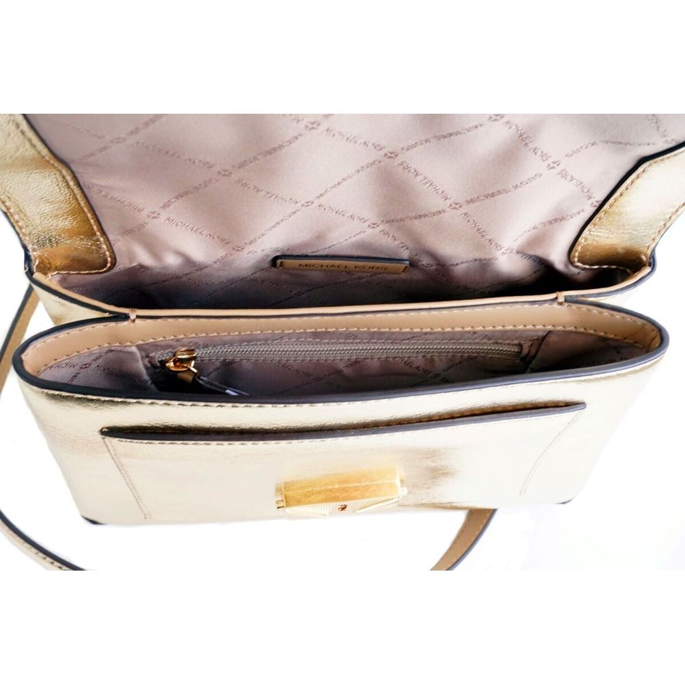 Sac bandoulière en cuir doré Michael Kors