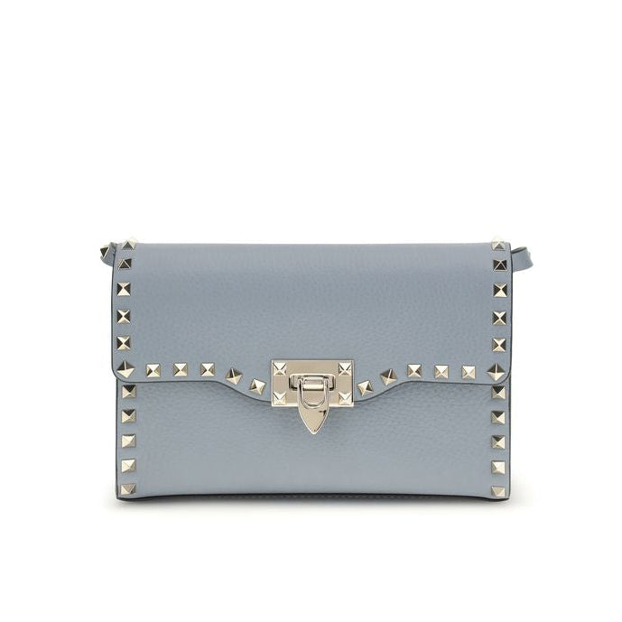 Sac bandoulière Bos Taurus en cuir de veau bleu Valentino Garavani