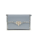 Sac bandoulière Bos Taurus en cuir de veau bleu Valentino Garavani