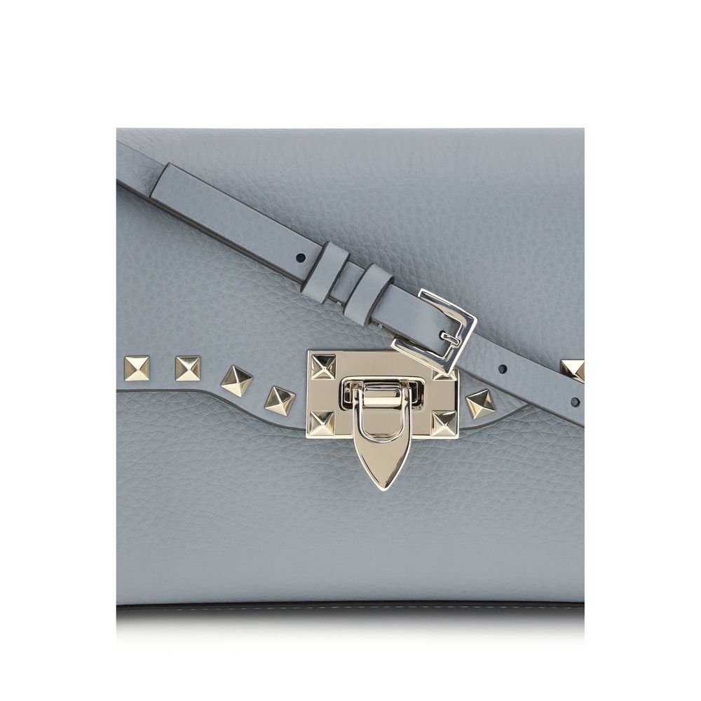 Sac bandoulière Bos Taurus en cuir de veau bleu Valentino Garavani