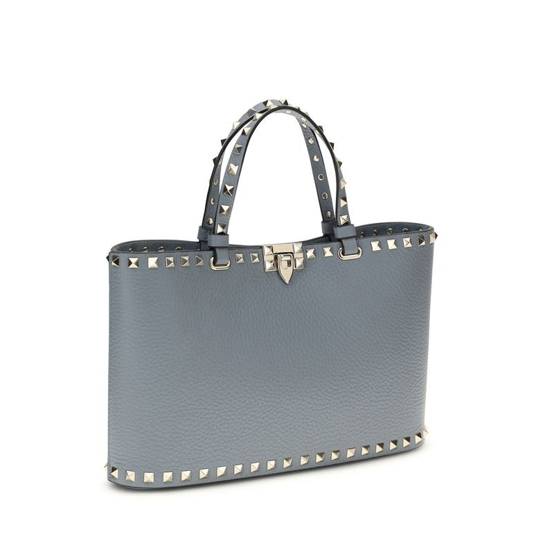 Sac à main Bos Taurus en cuir de veau bleu Valentino Garavani