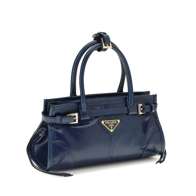Prada Blue Calf Leather Bos Taurus Handbag