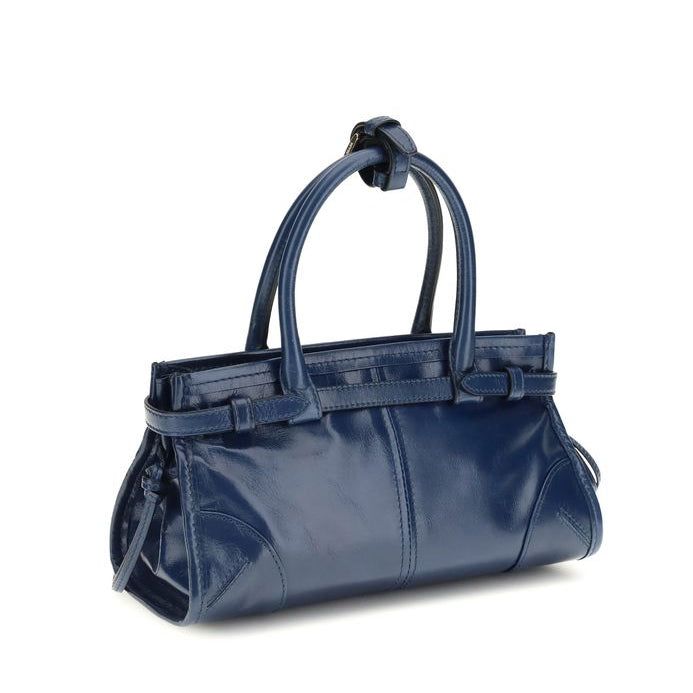 Prada Blue Calf Leather Bos Taurus Handbag