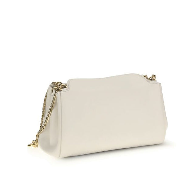 White Calf Leather Bos Taurus Shoulder Bag Prada