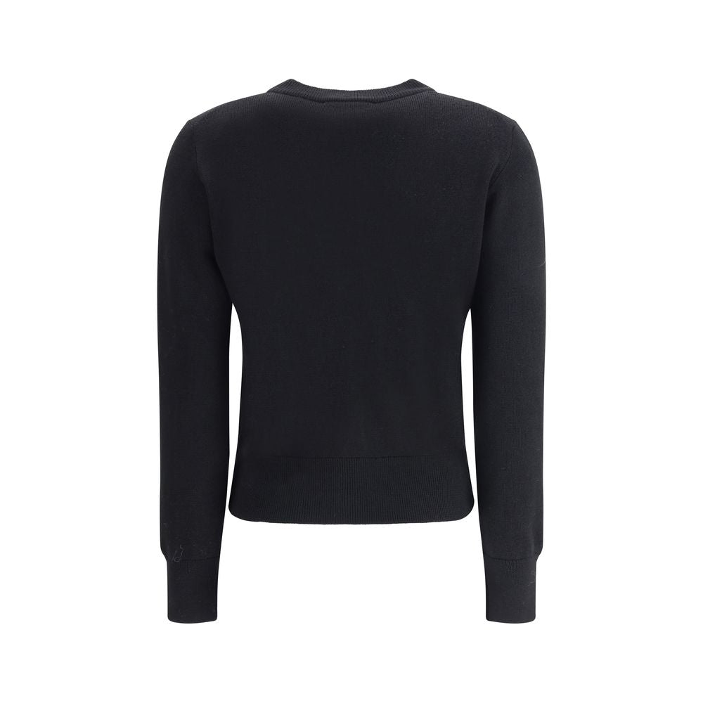 Gilet en laine mérinos noire Ami Paris