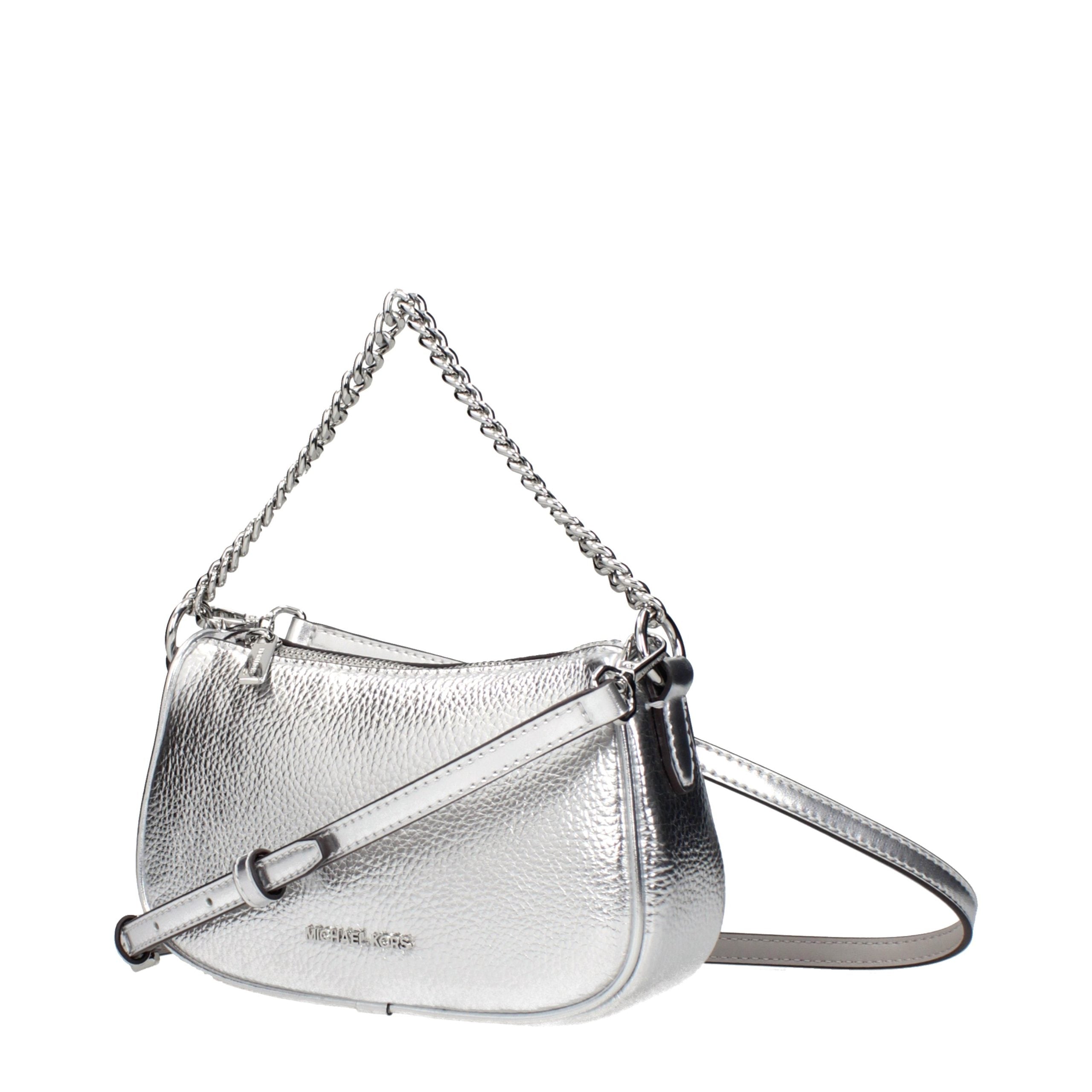 Sac bandoulière en cuir gris Michael Kors