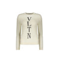 Sweat manche longue beige en laine Valentino