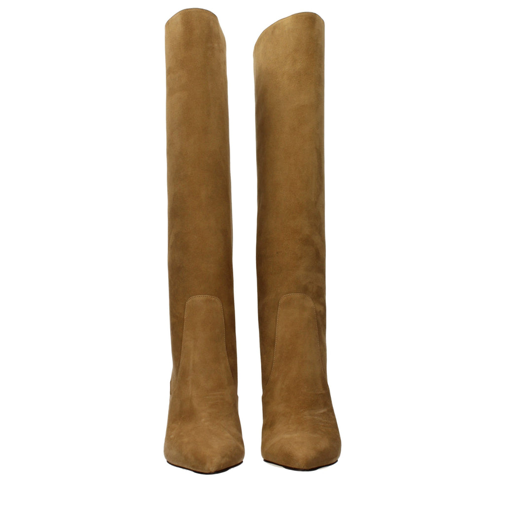 Bottes à talons hauts en cuir marron Jimmy Choo