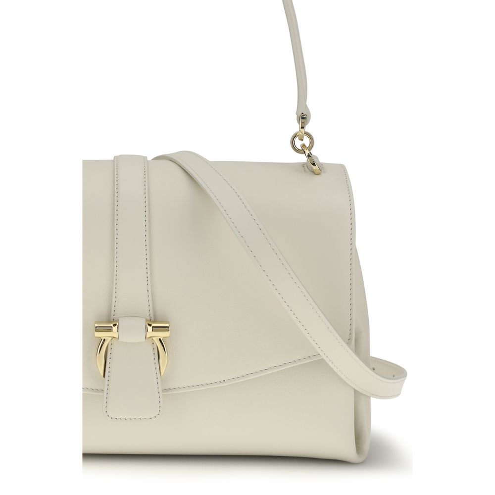 Sac bandoulière Bos Taurus en cuir de veau blanc Ferragamo