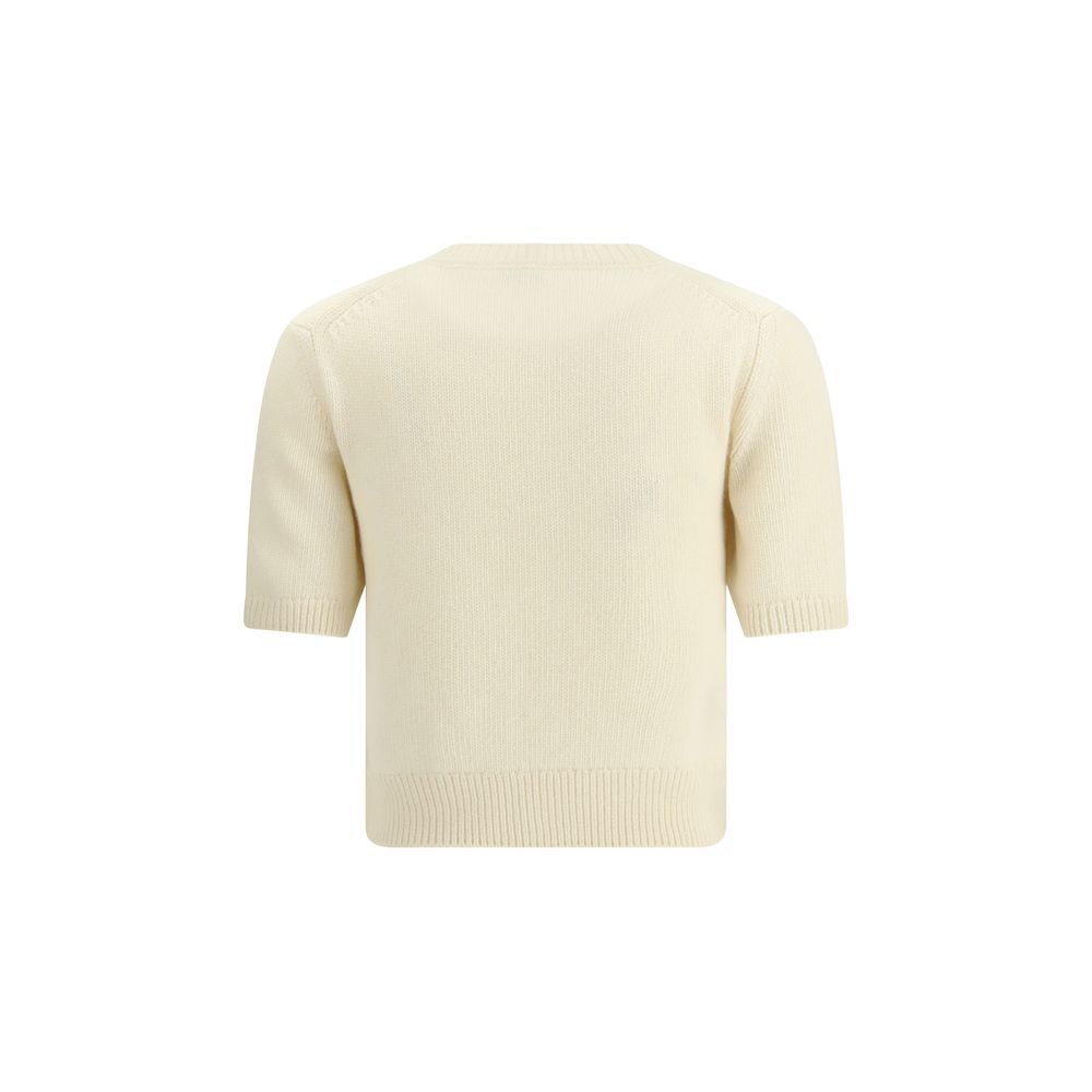 Pull sans manche en laine beige