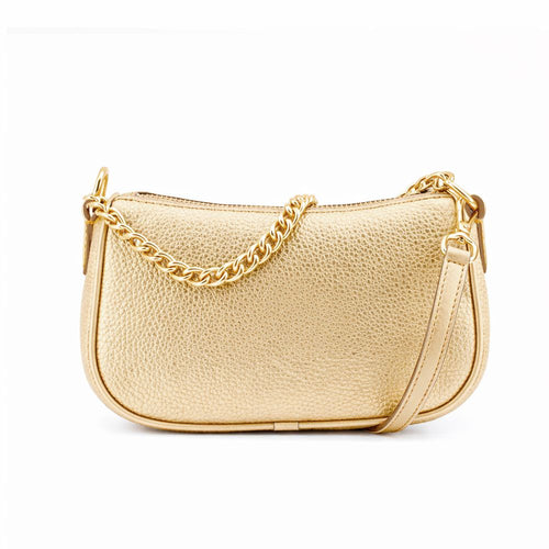 Bolso cruzado de piel sintética dorada Michael Kors