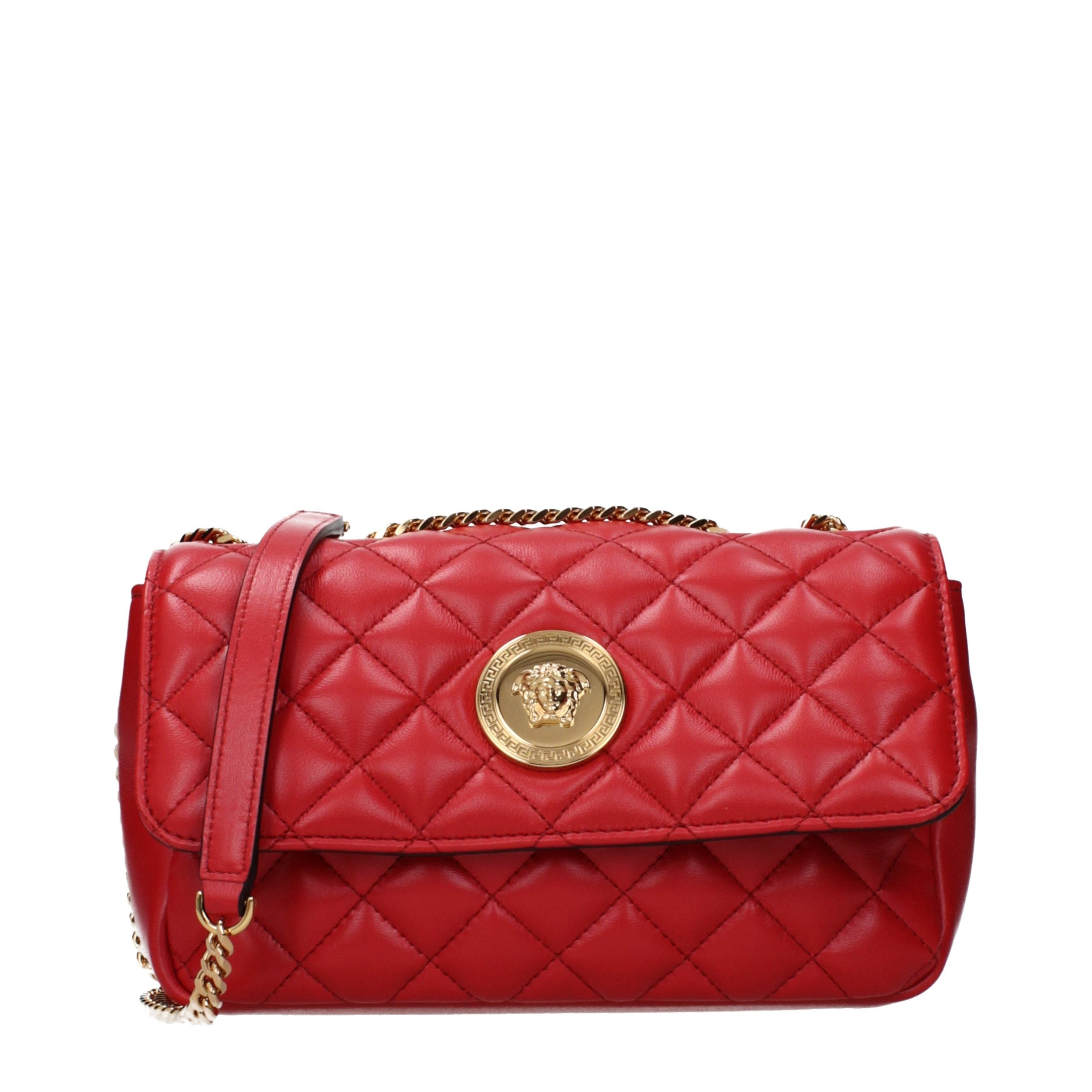 Sac bandoulière en cuir rouge Versace