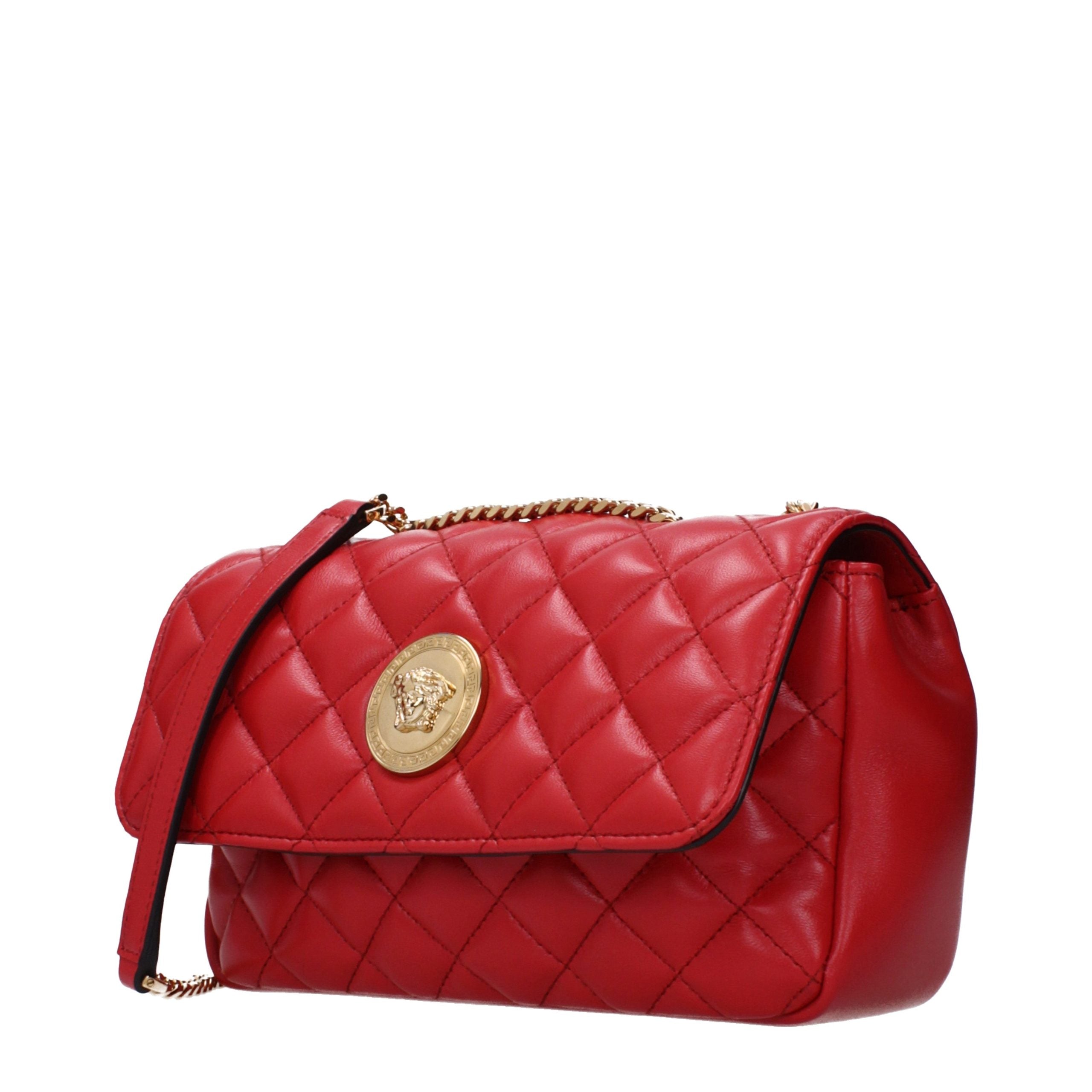 Sac bandoulière en cuir rouge Versace