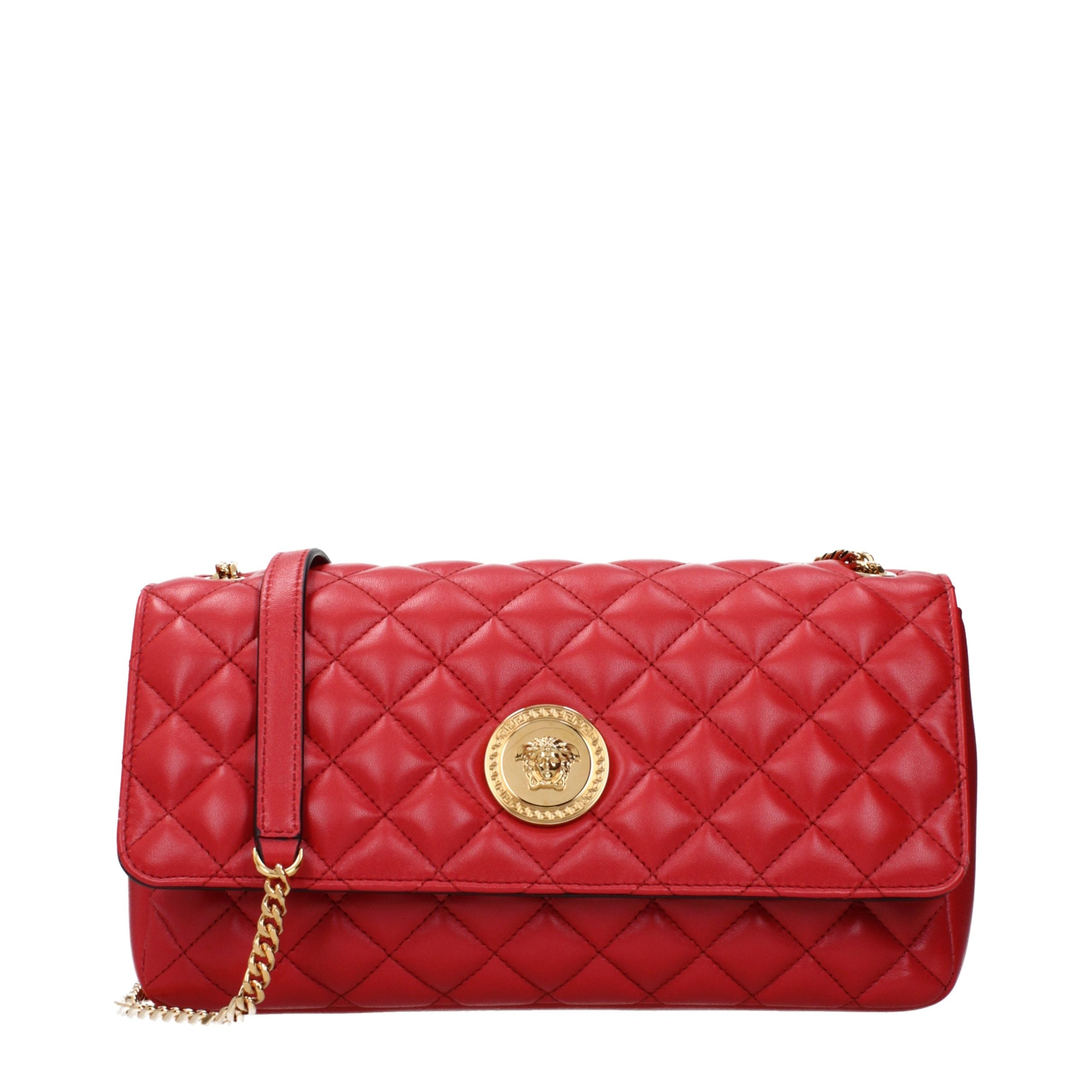 Sac bandoulière en cuir rouge Versace