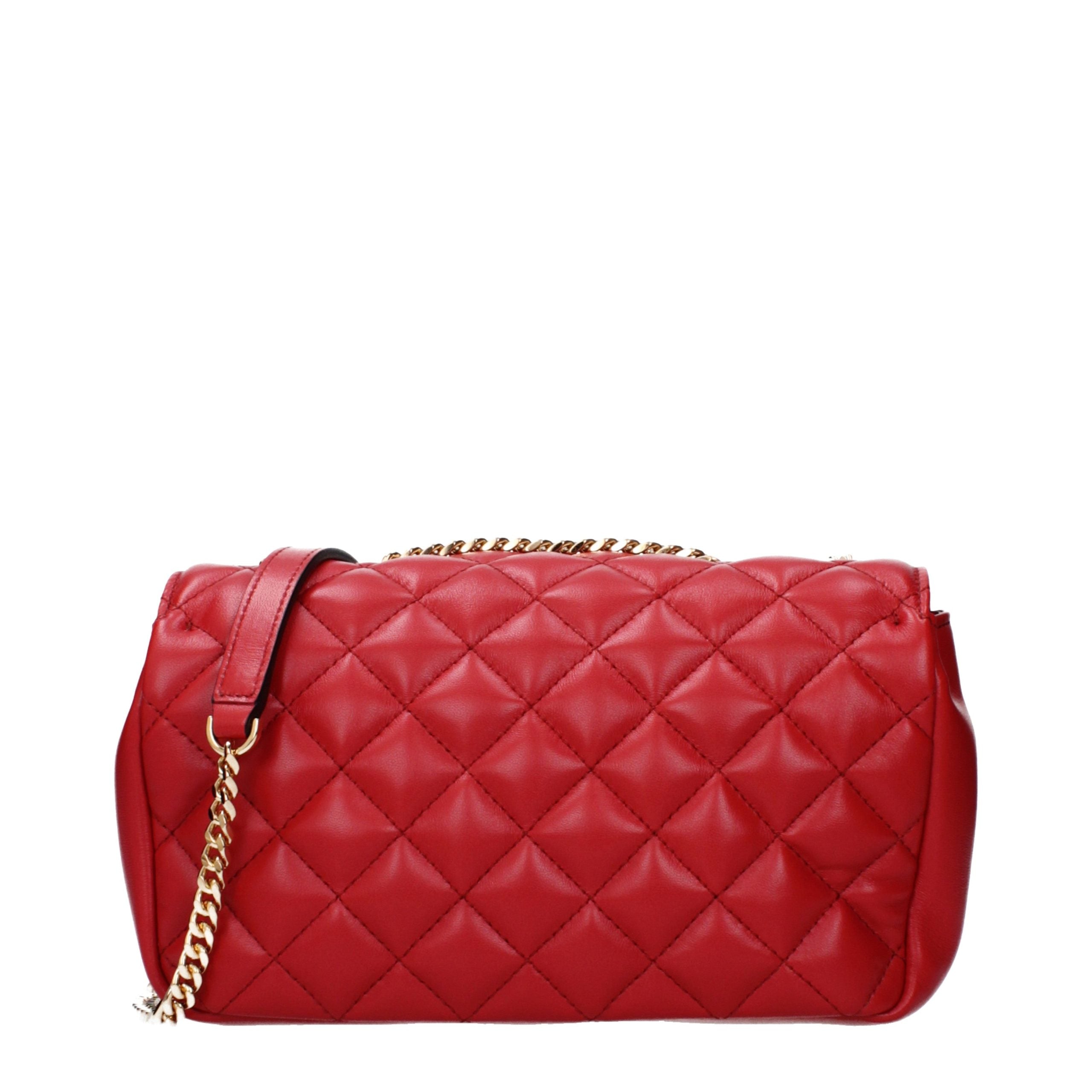 Sac bandoulière en cuir rouge Versace