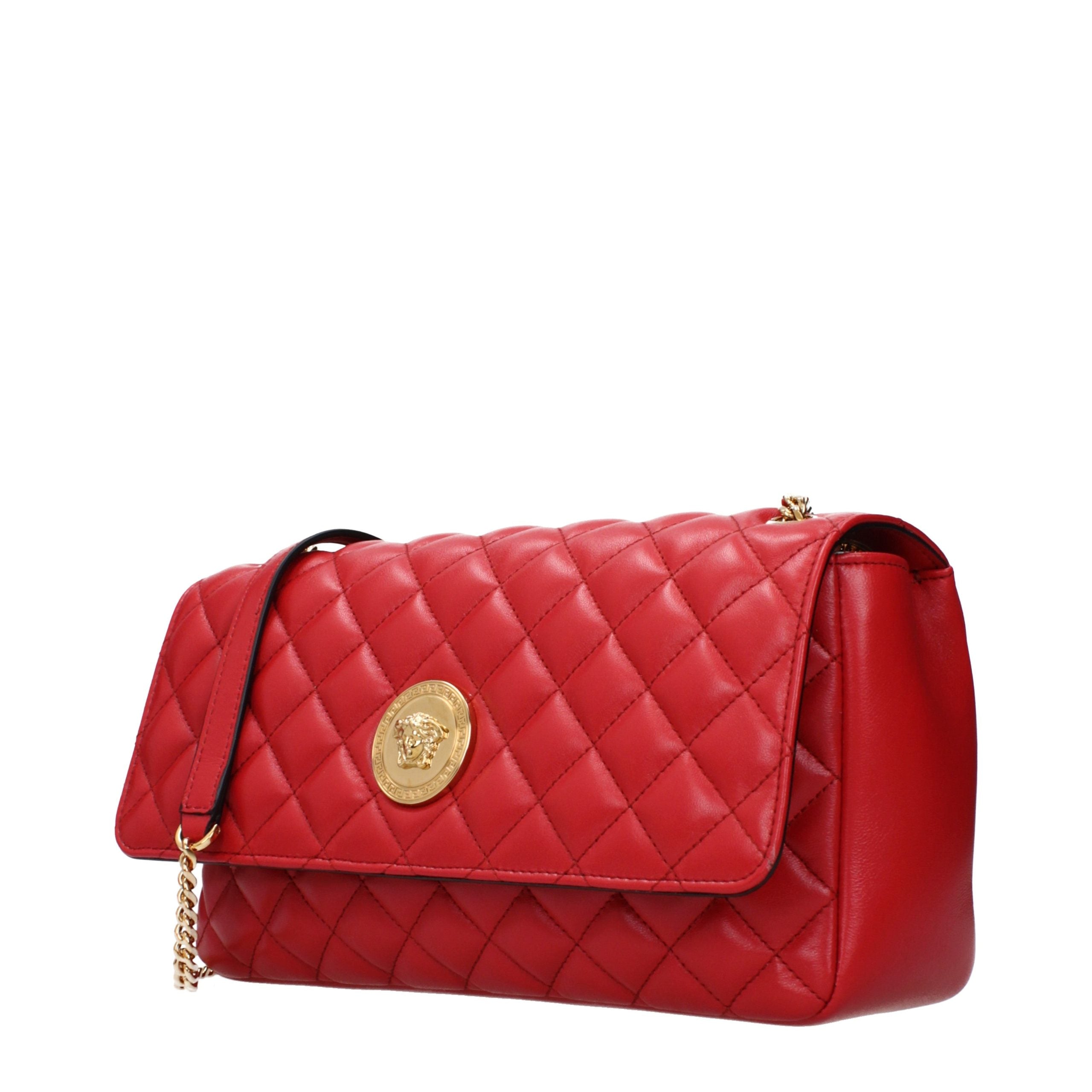 Sac bandoulière en cuir rouge Versace