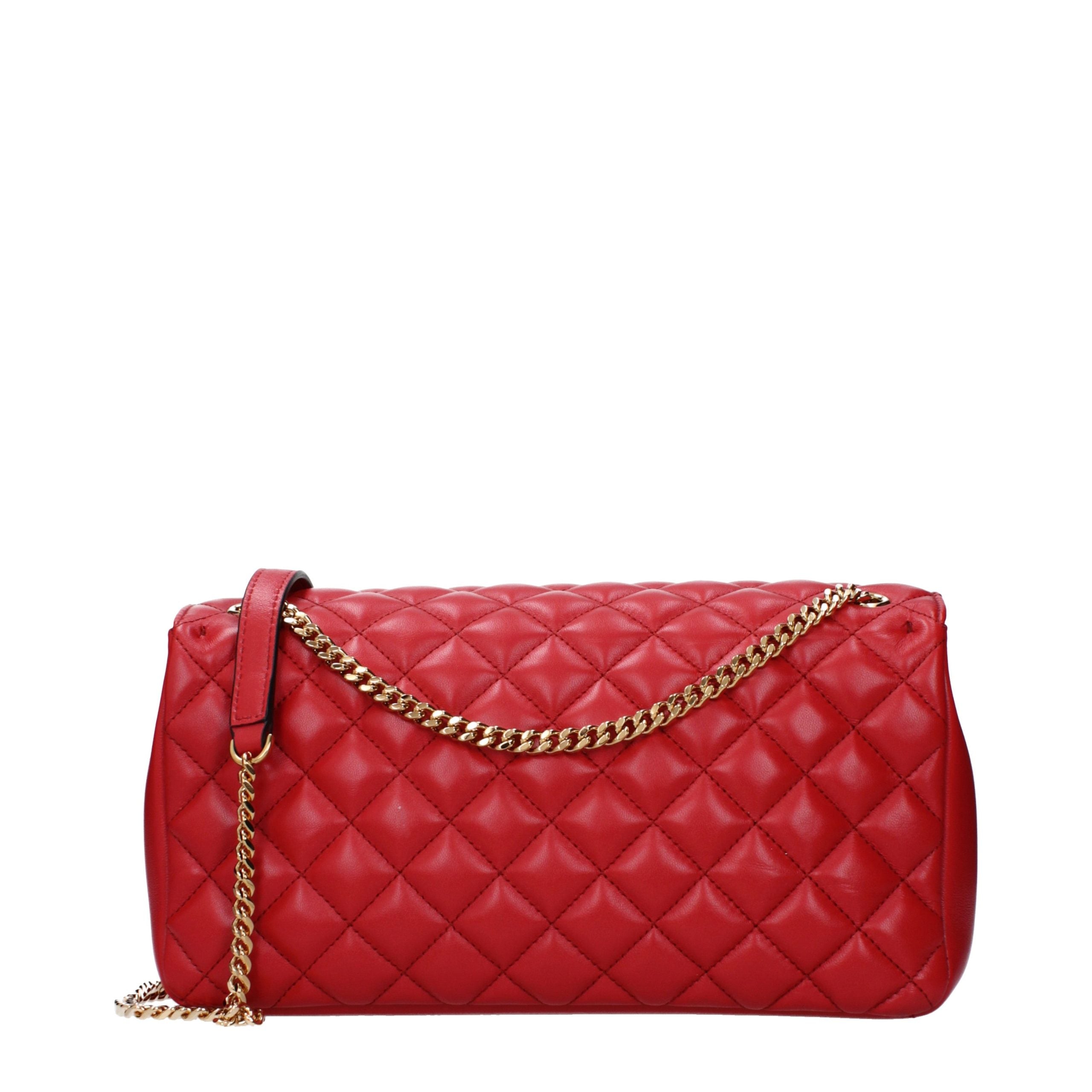Sac bandoulière en cuir rouge Versace