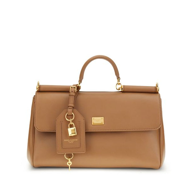 Sac à main Bos Taurus en cuir de veau beige Dolce&Gabbana
