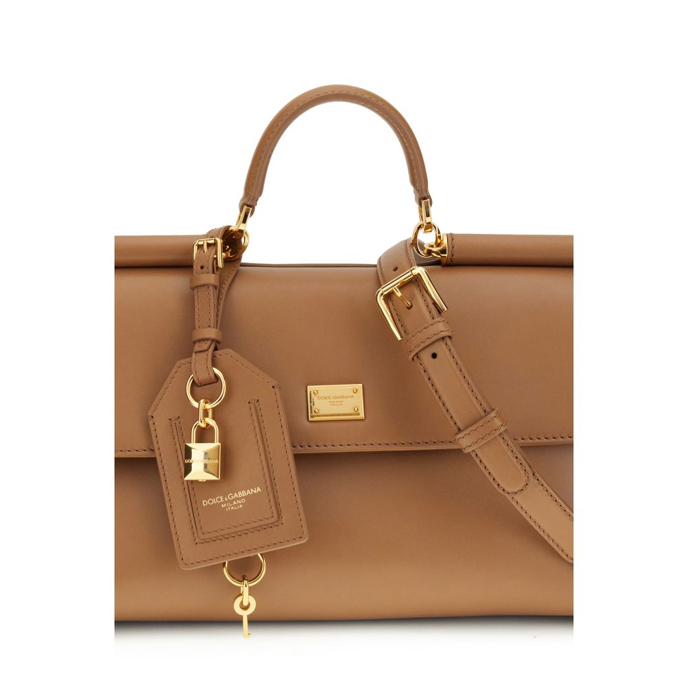 Sac à main Bos Taurus en cuir de veau beige Dolce&Gabbana