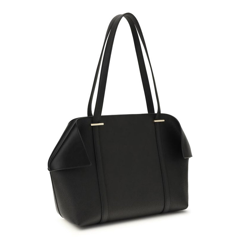 Bolso de mano Bos Taurus de piel de becerro negra Ferragamo