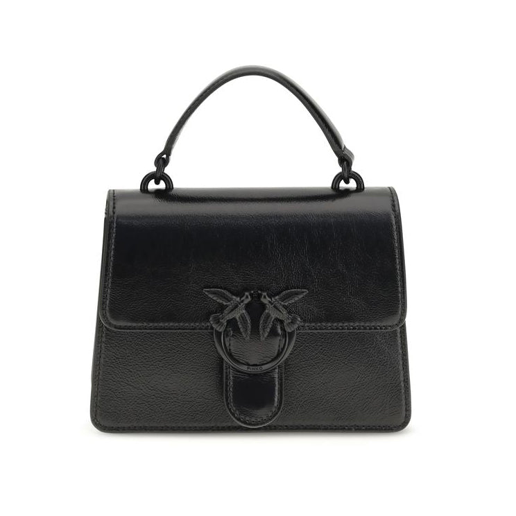 Sac à main en cuir de chèvre noir Pinko