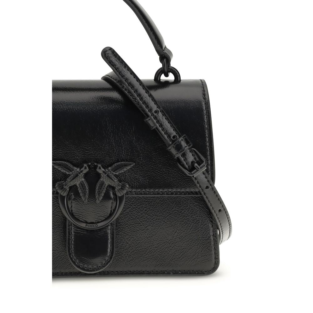 Sac à main en cuir de chèvre noir Pinko