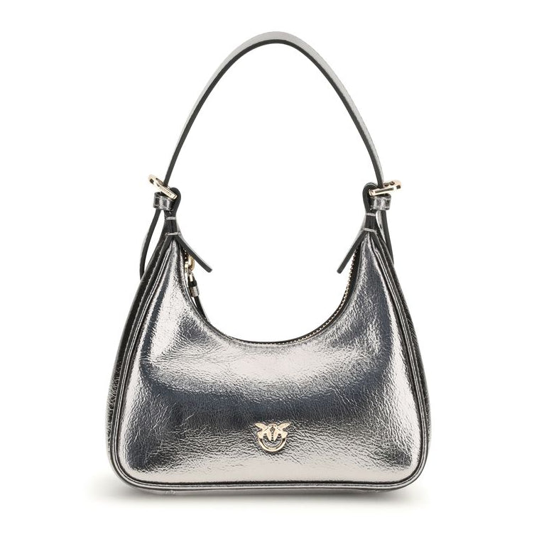 Pinko Silver Lamb Ovis Aries Shoulder Bag