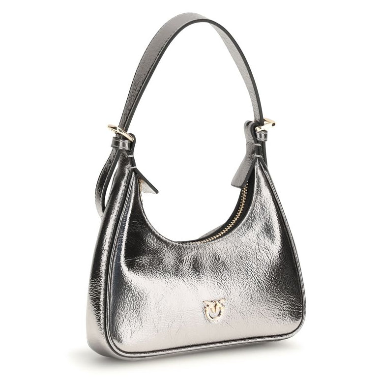 Pinko Silver Lamb Ovis Aries Shoulder Bag