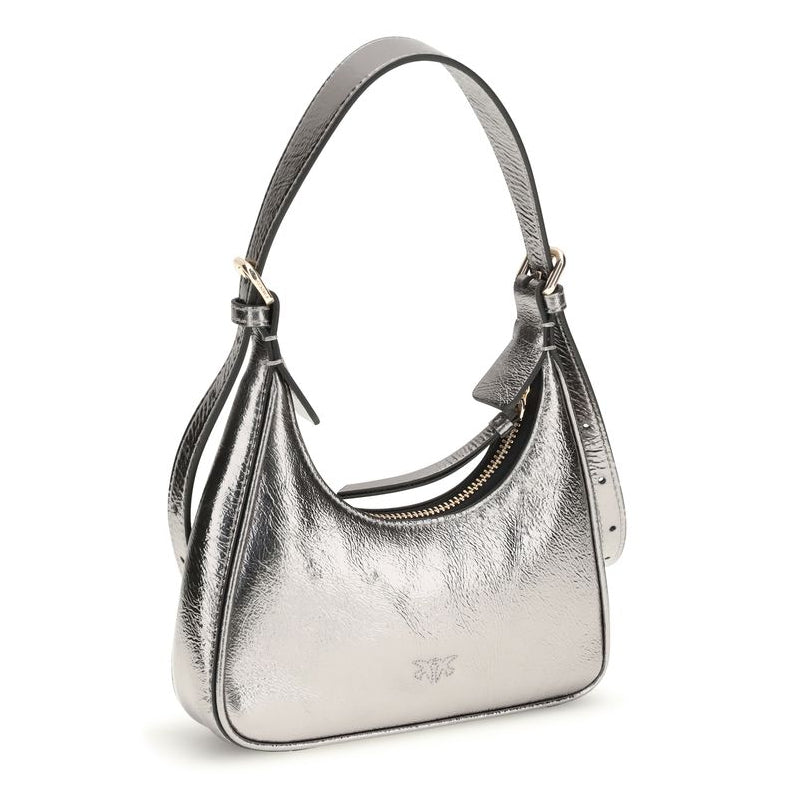 Pinko Silver Lamb Ovis Aries Shoulder Bag