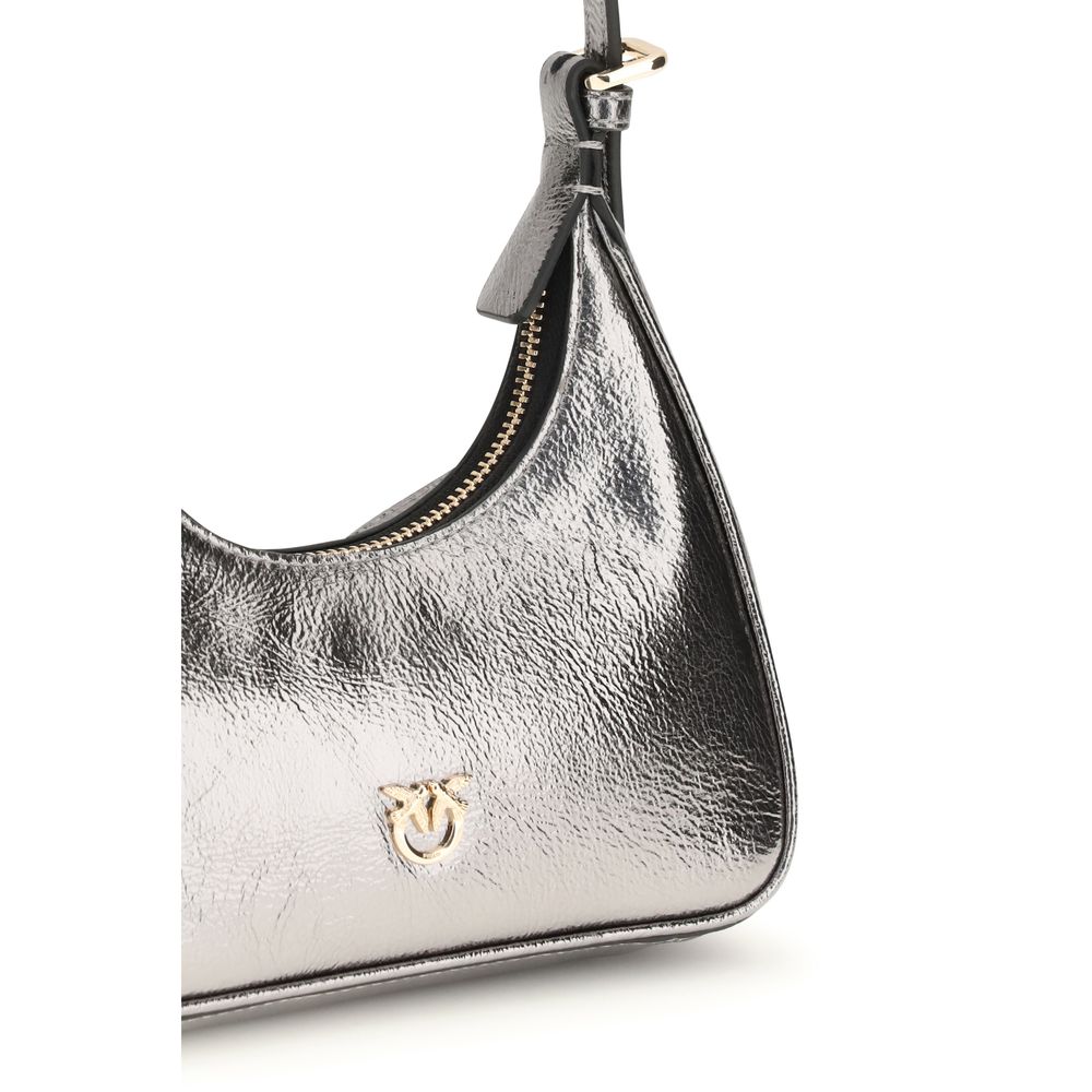 Pinko Silver Lamb Ovis Aries Shoulder Bag