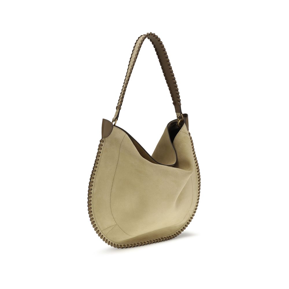 Sac bandoulière Bos Taurus en cuir de veau beige Isabel Marant