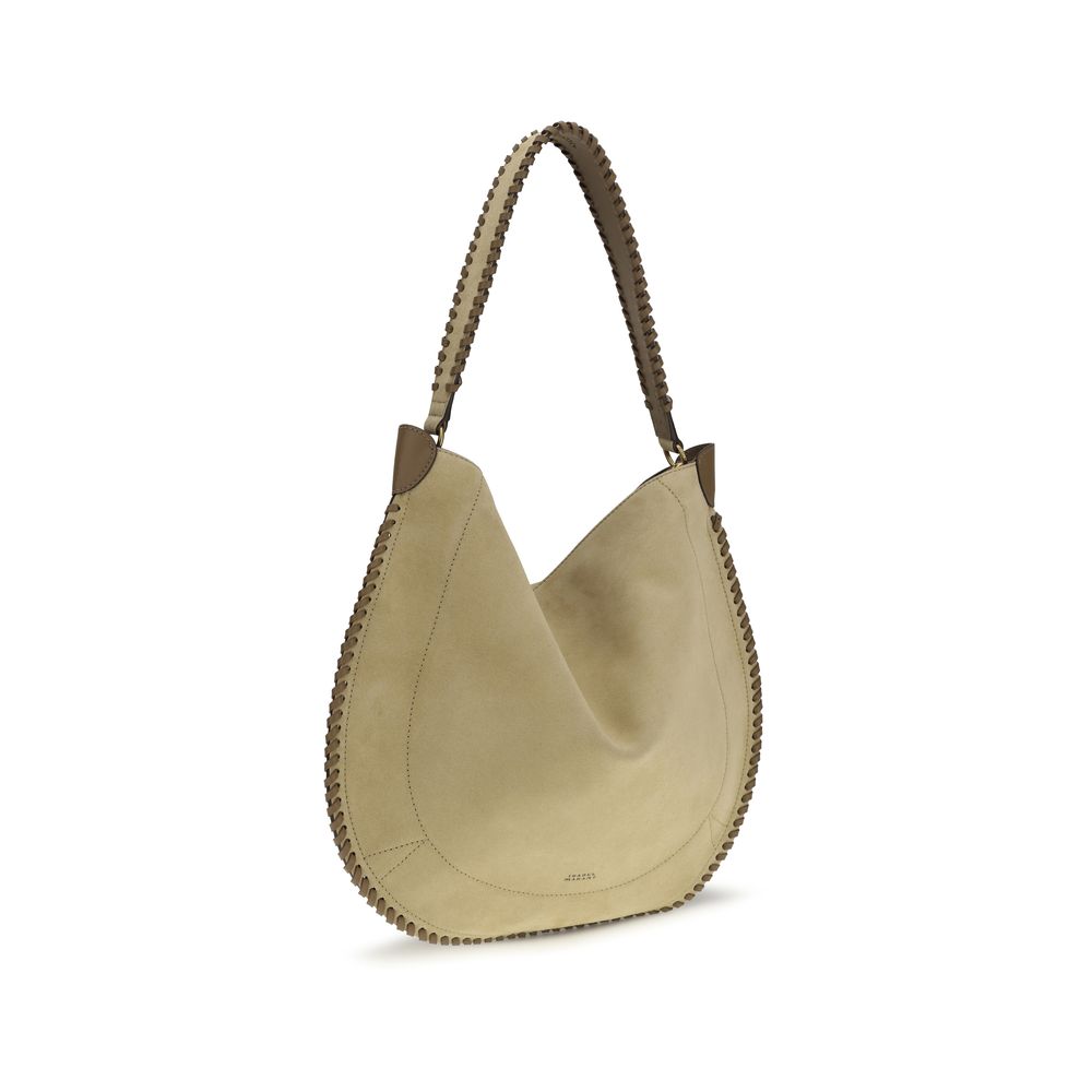 Sac bandoulière Bos Taurus en cuir de veau beige Isabel Marant