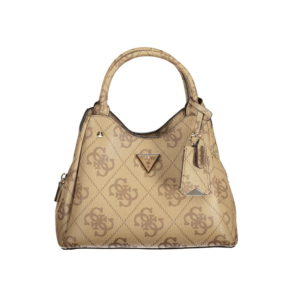 Sac à main en polyuréthane beige Guess