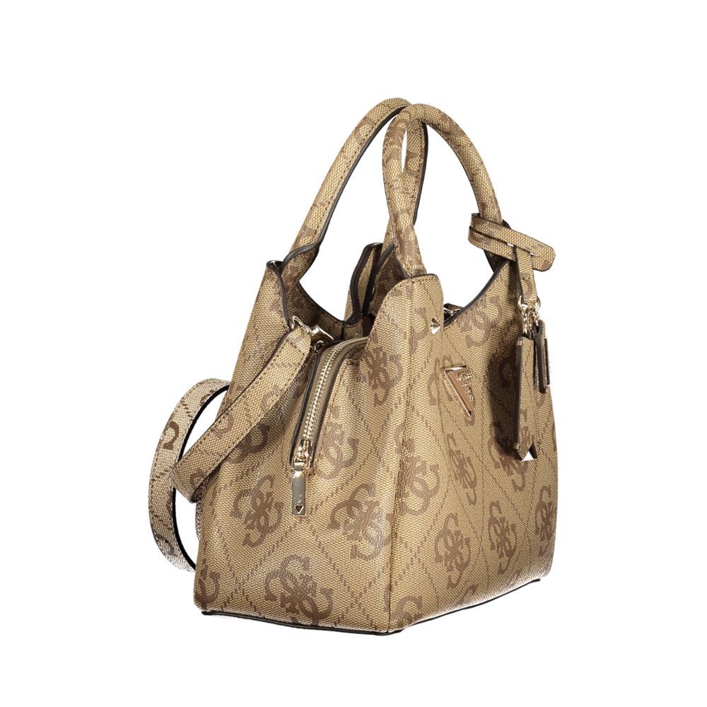 Sac à main en polyuréthane beige Guess
