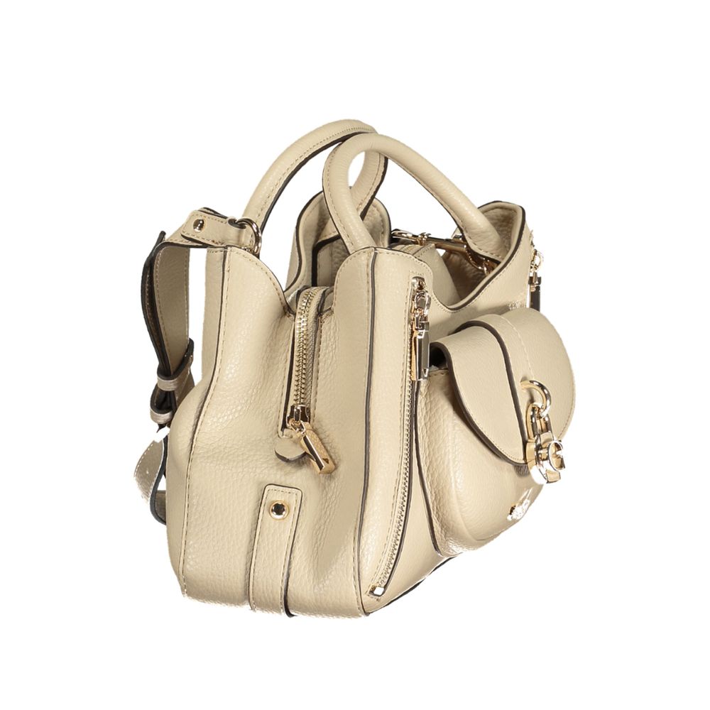Sac à main en polyuréthane beige Guess