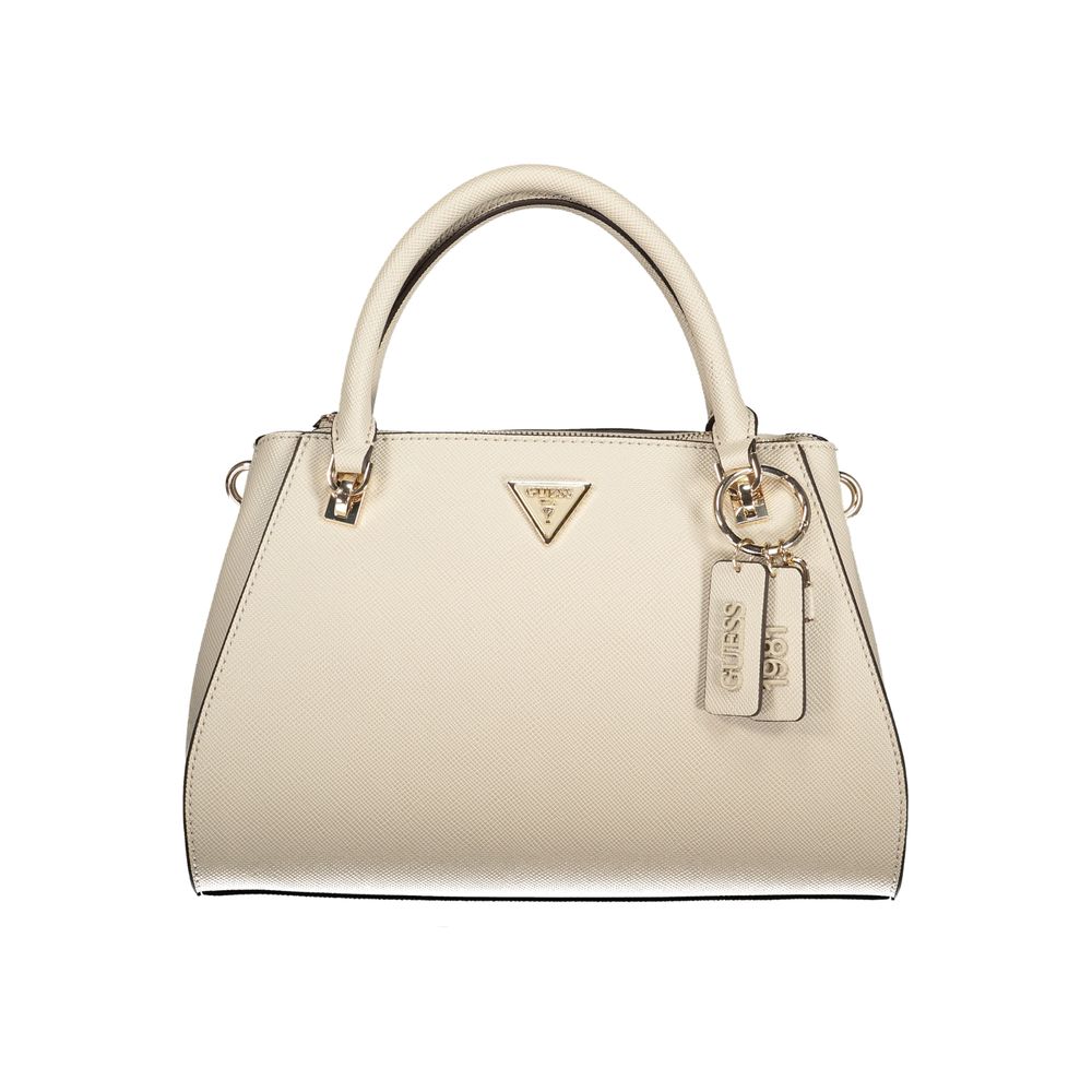Sac à main en polyuréthane beige Guess