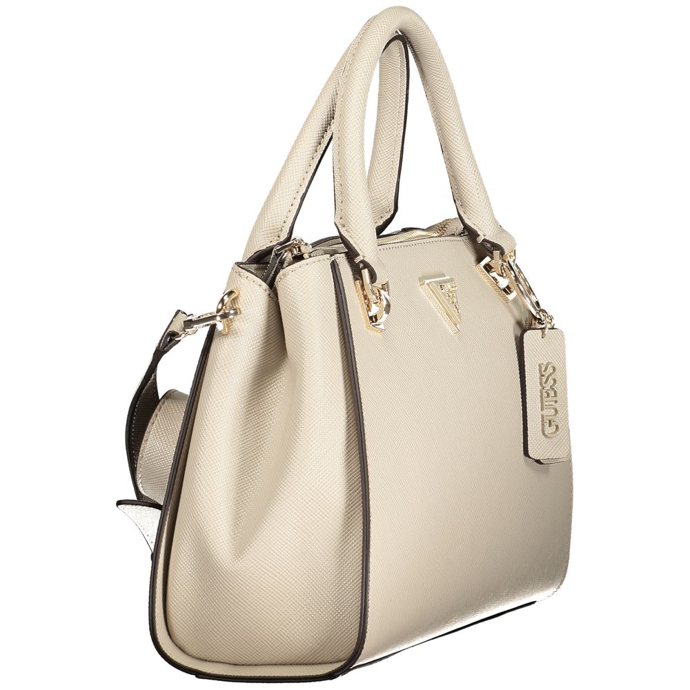Sac à main en polyuréthane beige Guess